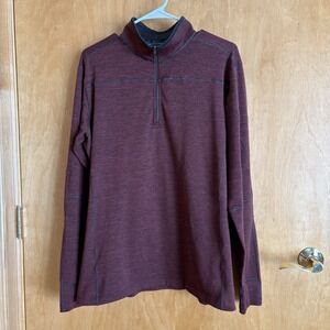 Kuhl Ryzer Men's‎ Large Maroon Red 1/4 Zip Performance Stretch 3112 Pullover